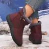 Botas de Algodão Quentes de Inverno do Nordeste para Mulheres, Cano Alto com Zíper Lateral, Venda Cruzada TEMU, Botas de Neve Leves com Absorção de Choque, Sapatos de Algodão Femininos