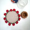 Manta con diseño de ramo de rosas mini, posavasos, hilo, ganchillo, hecho a mano, kit de material de tejer DIY para tejer y hacer ganchillo para aliviar el aburrimiento