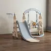 [Conjunto de Escorregador e Balanço Infantil para Uso Doméstico, Piscina de Bolinhas Oceânicas Interna, Cesta de Basquete para Bebê, Gol de Futebol de Brinquedo]
