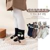Calcetines con diseño de conejito de cereza para niños, calcetines para mujer, bonitos y dulces calcetines de bebé, calcetines hasta media pantorrilla con encaje de hongo estilo coreano