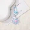 Colgante de llavero de girasol con cuentas de resina de colores, lindo adorno colgante de bolsa de dibujos animados hecho a mano, accesorio decorativo