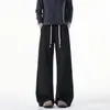 Pantalones casuales de patchwork estilo americano, deconstruidos, fluidos, curvos para hombre, nuevos pantalones rectos de pierna ancha hasta el suelo, tendencia 2026