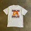 Camiseta Vintage com Estampa de Panqueca LeTTer Algodão Clássico Masculina