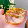 Pulsera Push-Pull de Hielo Triturado Flash 6 mm Pulsera de Moda Chapada en Oro Pulsera de Oro Roto Joyería Elegante para Mujer