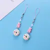 Lanyard de Donut de Urso Capa Protetora para AirPods Estojo de Orelha Decoração para Pendurar Corrente para Capa de Celular DIY Pingente de Cartão Goo
