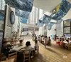 Tecido Tie-dye Estilo Étnico Celebridade da Internet Decoração de Restaurante Teto Atmosfera Toldo Tira de Fundo Decorativa Pano