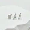 Haste de Stud para Lábio com Base de Titânio F136 de 3mm e Rosca Interna Haste Reta Pequena com Base Plana para Stud de Orelha com Rosca Interna de Liga de Titânio G23