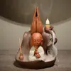 Quemador de Incienso de Flujo Inverso de Arena Púrpura Nuevo Transfronterizo Creativo Bergamota Loto Sansheng Tathagata Quemador de Incienso de Flujo Inverso Adornos Original