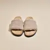 Sandálias de Encaixe de Lã de Cordeiro Estilo Minimalista para Mulheres, Nova Chegada de Verão, Bico Aberto, Fashion, Versátil, Para Pessoas Preguiçosas, Pantufas Peludas