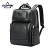 Nova grande capacidade de cabeça camada Cowhide Business Commuter Mochila USB saco de carregamento de computador masculino marca mochila