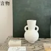 Jarrón Irregular de Cerámica Hecho a Mano para Decoración del Hogar, Estilo Nórdico Vintage, Adecuado para Flores Secas y Flores Frescas, Decoración de Escritorio, Recipiente para Arreglos Florales
