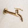 Grifo antiguo de cobre completo para lavadora, fregadero para trapeador, enfriamiento único, para exterior, balcón, 4 puntos para empotrar, retro, europeo, transfronterizo