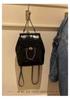 Mochila Mini Estilo Chanel con Cadena Estilo Coreano para Otoño e Invierno para Mujer, Bolso de Hombro de Cuero Encerado para Estudiante Blogger de ins