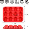 Molde para Hornear Pastel de Pudín de Chifón Redondo Molde para Pan Silicona de Grado Alimenticio Molde para Pastel de 12 Tazas Molde para Postre