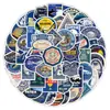 60 Peças de Cadernos Decorativos Azuis Retrô, Celulares, Tablets, Copos de Água, Malas, Manuais, Adesivos Transfronteiriços à Prova d'Água Atacado