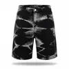 Suministro Exclusivo Transfronterizo de Nuevos Shorts de Mezclilla para Hombre de Verano, Degradado Negro y Gris Lavado Ácido, Tie-Dye, Pantalones Trendy de Cinco Puntos