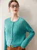 Cardigan de punto retro con aire de 'old money' Kangbaolai 75% Cachemira 25% Seda de Morera Cuello Redondo para Mujer, Corto, Adelgazante