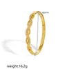 Pulsera Geométrica Hueca de Acero Inoxidable 304 con Circonita para Mujer, Joyería Simple que No se Desvanece, Pulsera de Acero de Titanio