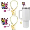 (2+2) Cubierta de Popote de Flor para Accesorios de Taza Stanley 10 mm Silicona Reutilizable
