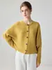 Cárdigan de cachemira rojo con cuello redondo, nuevo estilo otoño/invierno, suéter de punto holgado, de un solo botón, prenda exterior casual