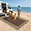 Popular Tubo Hueco de PP Tejido 6x9 Pies Alfombrilla Geométrica Personalizada para RV, Alfombrilla Exterior para Picnic en la Playa para Familias