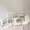 Suporte de mesa de sobremesas em estilo creme, decoração de mesa de casamento, suporte para bolo de aniversário, bandeja de ferro para sobremesas