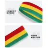 Esportes ao Ar Livre Conjunto de Três Peças Faixa Colorida para Cabeça Munhequeira Algodão Respirável Absorvente de Suor Faixa para Cabelo Corrida Basquete Faixa de Cabeça de Algodão Absorvente de Suor