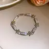 Flores Florecientes y Sueños Fragmentados~ Pulsera de Flor de Zirconia Estilo Coreano Estilo Ins Exquisita Joyería de Diseño de Nicho de Alta Gama para Mujeres Venta al por Mayor