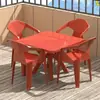 Mesa y Silla de Plástico para Patio Exterior Combinación Mesa para Puesto de Comida Mercado Nocturno Silla con Respaldo Barbacoa Impermeable Protector Solar Playa Exportación