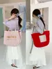 Bolso Tote Rayado de Doble Cara Estilo Coreano Moda Primavera 2026 Bolso de Hombro Versátil de Nylon Bolso de Lona Relajado Estilo Francés