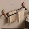 Ventosa Nogal Toallero Perchero de Almacenamiento Montado en la Pared para Baño sin Perforaciones Barra para Colgar Toallas Toallero de Baño