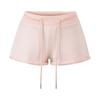 Camiseta Sudadera Sexy de Tirantes Hombros Descubiertos Manga Larga Pure Desire + Pantalones Cortos de Pierna Ancha con Cordón en la Cintura Baja Dobladillo Enrollado Conjunto de Chica Caliente