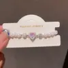 Pulsera Elástica de Perla y Zircón Francés Amor Dulce, Moderna, Elegante y Versátil Joyería de Lujo Ligero de Alta Gama para Mujeres