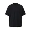 Camiseta Masculina Solta de Manga Curta Marca Ins Trendy Estilo Americano Design Dividido e Desconstruído Casual Gola Redonda Camiseta Top Verão