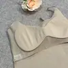 Top Camisola de Seda de Hielo Color Liso Espalda Descubierta Hermosa para Mujer, Estilo Delgado con Copas en el Pecho, Ajustado, Chica Atrevida, Fruncido, Cómodo, Top con Tirantes Espalda Descubierta