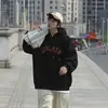 Sudadera 2025 para Hombre Retro Americano de Terciopelo con Capucha Primavera y Otoño Oversize Tendencia Marca Holgada Chaqueta de Pareja