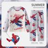Pijama infantil manga longa tamanho médio e grande roupas de ar condicionado infantil finas bebê desenho animado verão crianças meninos e meninas conjunto de roupas de casa