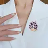 Broche de Estilo Nuevo para Mujer con Pedrería de Colores, Pin de Solapa de Nicho de Alta Gama, Decoración de Chaqueta de Traje de Lujo, Accesorio Elegante al por Mayor