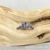Aleación de Titanio Astmf-136 Corona de Loto Siete Diamantes Pendientes Titanio G23 Rosca Interna Pendientes de Zirconia Cabeza de Joyería