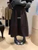 Té Verde Limón Otoño/Invierno Nuevo Coreano Alta Inteligencia Atmósfera Lana Versátil Adelgazante Casual Dobladillo Tulipán Falda Ropa de Mujer