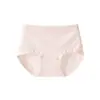 Bragas de Algodón de Fibra Larga 10A Antibacteriano con Estampado Floral de Doble Capa en la Cintura Media para Mujer