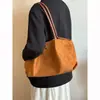 Otoño Invierno Retro Versátil Bolso Tote de Gamuza para Mujer Nuevo Gran Capacidad de Gama Alta Simple para el Trabajo Bolso de Hombro