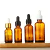 Botellas Esenciales de Aceite Marrón Multiespecificación, Botellas de Vidrio Marrón a Prueba de Luz con Gotero, Botellas Dispensadoras de Cosméticos Portátiles para Viajes de Esencia