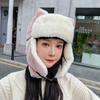 Net Celebrity Mesmo Estilo Rosto Mostrado Pequeno Lei Feng Chapéu Feminino Estilo Coreano Bonito Outono e Inverno Ciclismo Chapéu À Prova de Vento Chapéu de Algodão à Prova de Frio