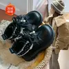 Botas Martin Femininas com Laço 2026 Novo Inverno Infantil Forradas com Fleece Quentes Antiderrapantes Tamanho Médio Zíper Lateral Botas Curtas de Algodão