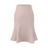 Conjunto de Duas Peças Elegante Estilo Coreano com Laço Afinando para Garotas Descoladas, Saia Afinando Cauda de Peixe, Saia Afinando Estilo Irmã Real