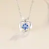 Colar Dopamina Transfronteiriço com Diamante Moissanita de 0,5 Quilate, Pingente Dinâmico de Maçã, Corrente para Clavícula em Prata Esterlina S925 Atacado