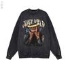 Sudadera con capucha de banda de hip-hop retro estadounidense, lavada, de terciopelo, para parejas, venta al por mayor