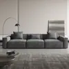 Juego de sofá recto, de gran tamaño, color negro, comprimido al vacío, para apartamentos pequeños, con configuración de tres plazas, fabricado completamente de esponja de alta densidad