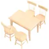 1:12 Brinquedos de Comida Miniatura para Casa de Bonecas Modelo de Mini Móveis ob11 B Mesa de Jantar e Cadeiras Conjunto de Cinco Peças